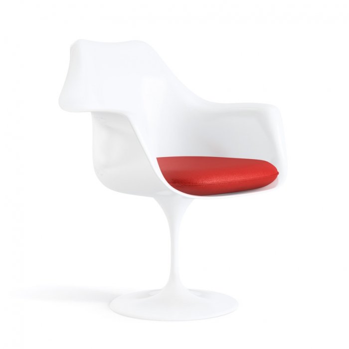 Стул Tulip Arm Chair Красный Белый Черный Стул Tulip Arm Chair Красный Белый Черный в Липецке | Loft Concept