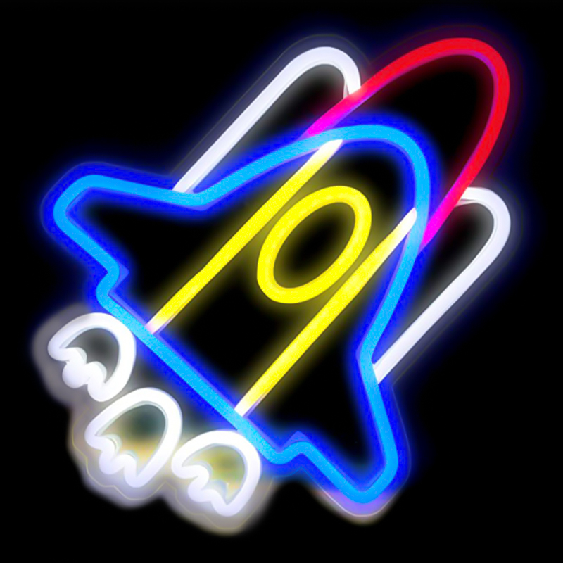 Неоновая настенная лампа Shuttle Neon Wall Lamp Мульти Синий Белый Красный Желтый Неоновая настенная лампа Shuttle Neon Wall Lamp Мульти Синий Белый Красный Желтый в Липецке | Loft Concept