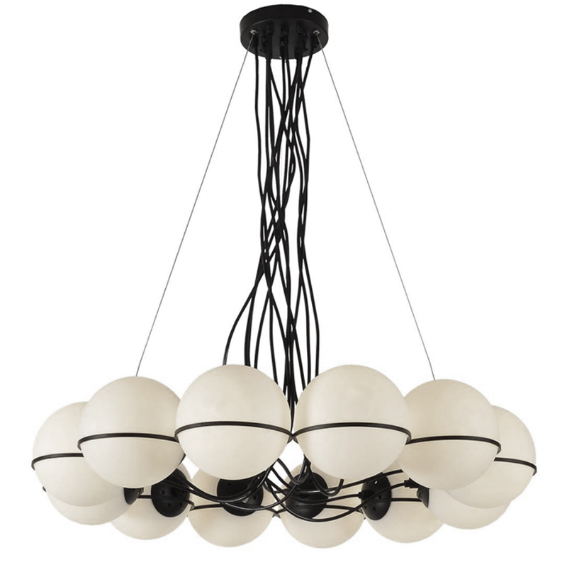 Люстра Gino Sarfatti Model 2109 12 Lamp Черный Прозрачный белый Люстра Gino Sarfatti Model 2109 12 Lamp Черный Прозрачный белый в Липецке | Loft Concept
