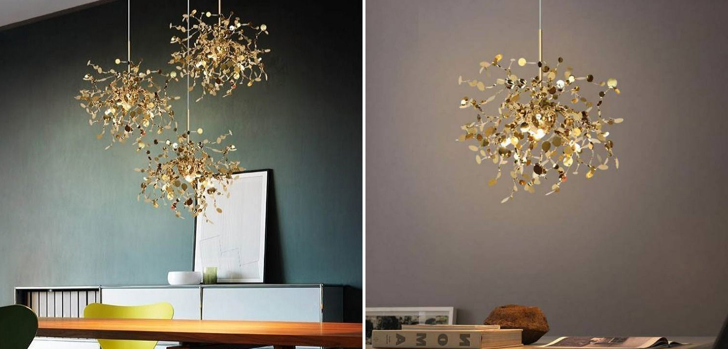 Люстра Terzani Argent Suspension Gold Pendant lamp 50 - фото