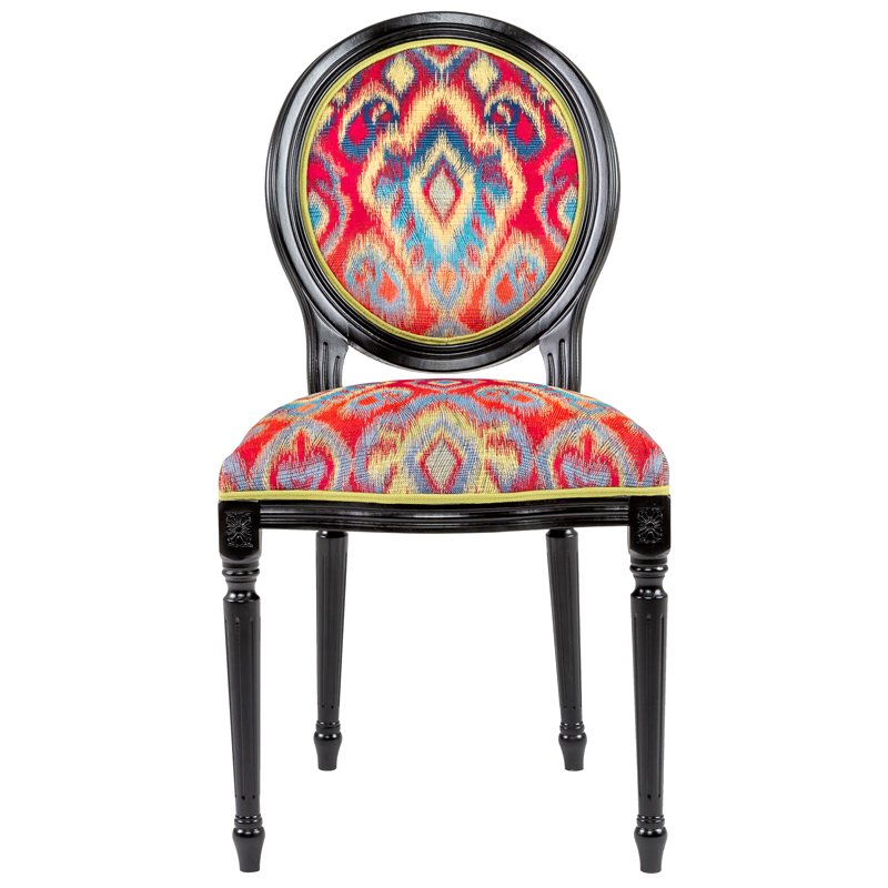 Стул Ikat Pattern Черный Черный Красный Мульти Стул Ikat Pattern Черный Черный Красный Мульти в Липецке | Loft Concept