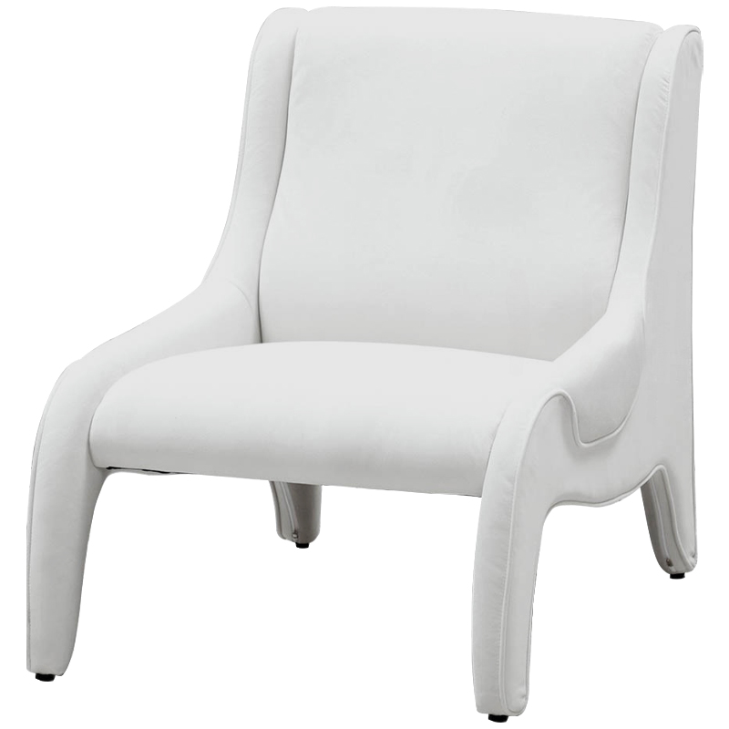 Дизайнерское кресло белое в мягкой велюровой обивке Granger Armchair White Белый Дизайнерское кресло белое в мягкой велюровой обивке Granger Armchair White Белый в Липецке | Loft Concept
