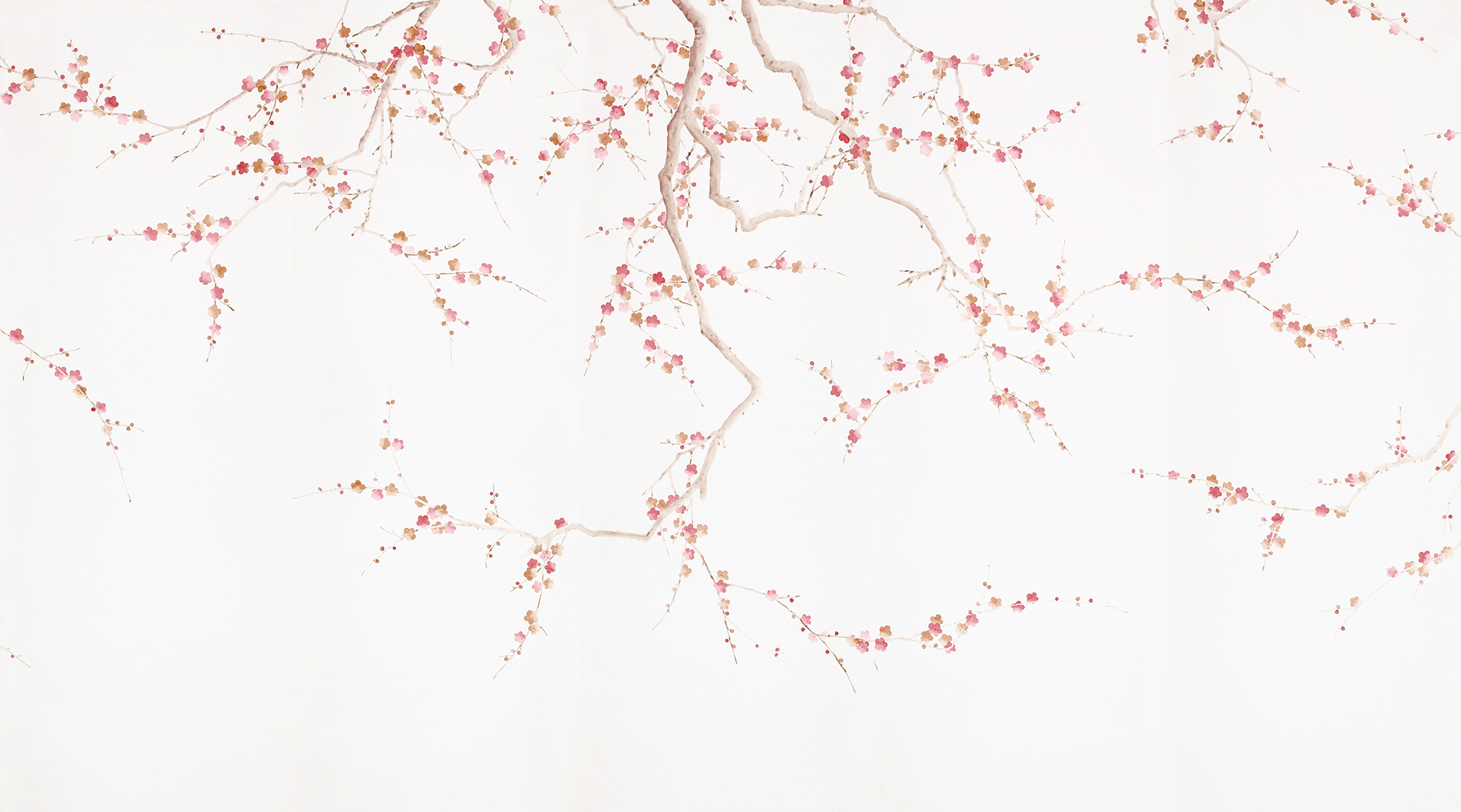 Обои ручная роспись Plum Blossom Bleached on Bleached White dyed silk Обои ручная роспись Plum Blossom Bleached on Bleached White dyed silk - постер Loft-Concept в Липецке
