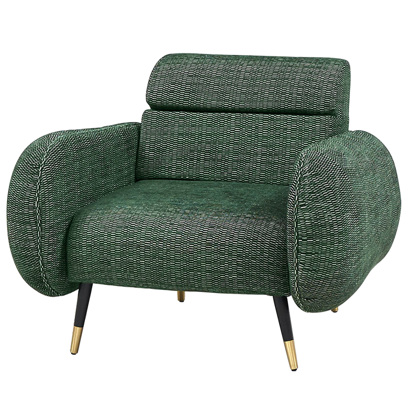 Кресло Hebert Armchair Green Зеленый Черный Латунь Кресло Hebert Armchair Green Зеленый Черный Латунь в Липецке | Loft Concept
