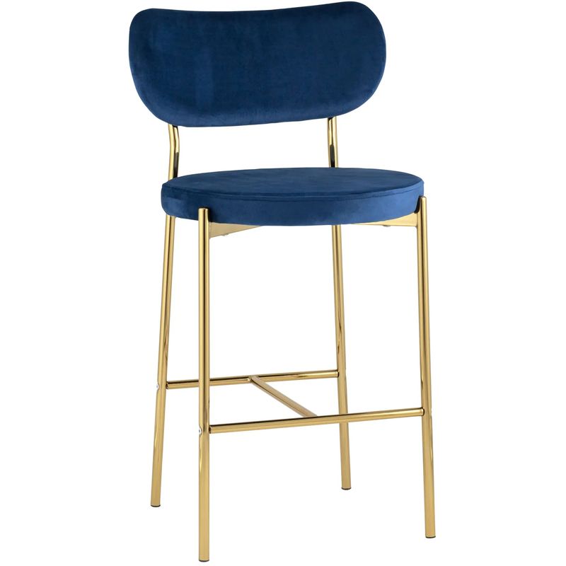 Барный Стул Alfie Chair Золотые ножки Синий Велюр Синий Золотой Барный Стул Alfie Chair Золотые ножки Синий Велюр Синий Золотой в Липецке | Loft Concept
