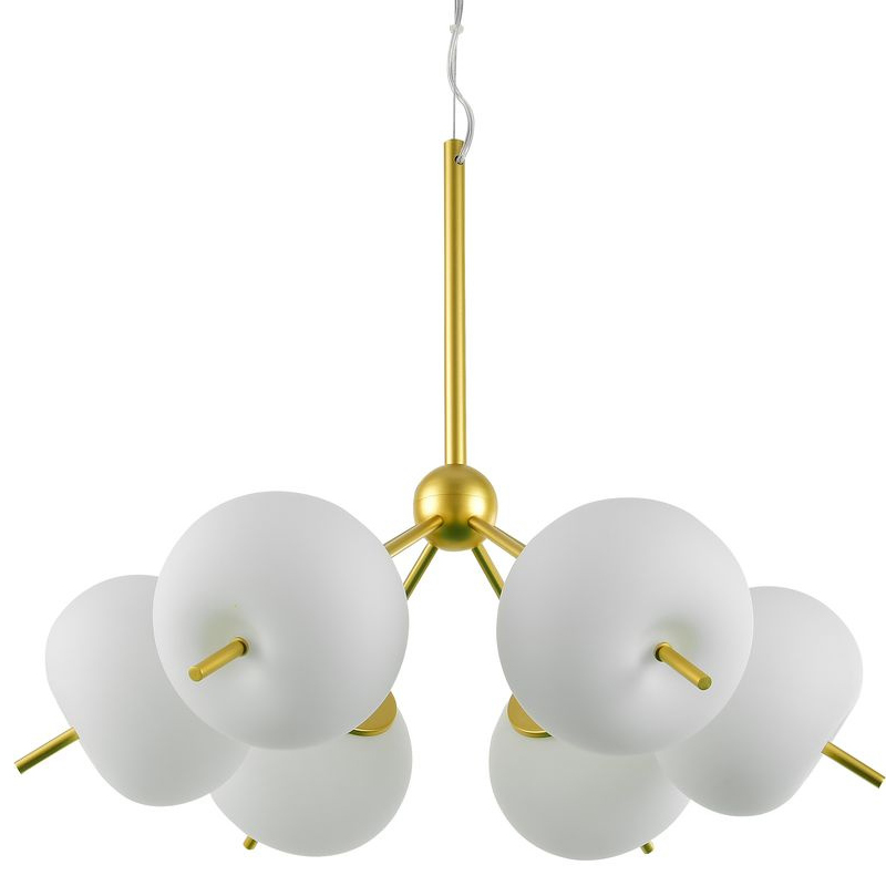 Люстра White ball brass Louise 6 Белое матовое стекло Латунь Люстра White ball brass Louise 6 Белое матовое стекло Латунь в Липецке | Loft Concept