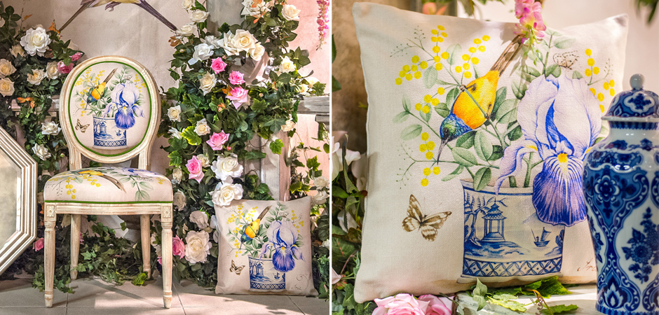 Декоративная подушка Blue Iris Pillow Декоративная подушка Blue Iris Pillow - Loft-Concept в Липецке