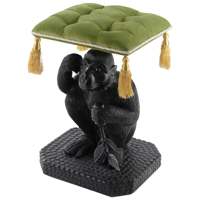 Табурет Stool Monkey ручная работа Черный Зеленый Табурет Stool Monkey ручная работа Черный Зеленый в Липецке | Loft Concept