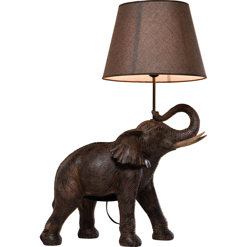 Настольная лампа Elephant Holding Lampshade Коричневый Настольная лампа Elephant Holding Lampshade Коричневый в Липецке | Loft Concept