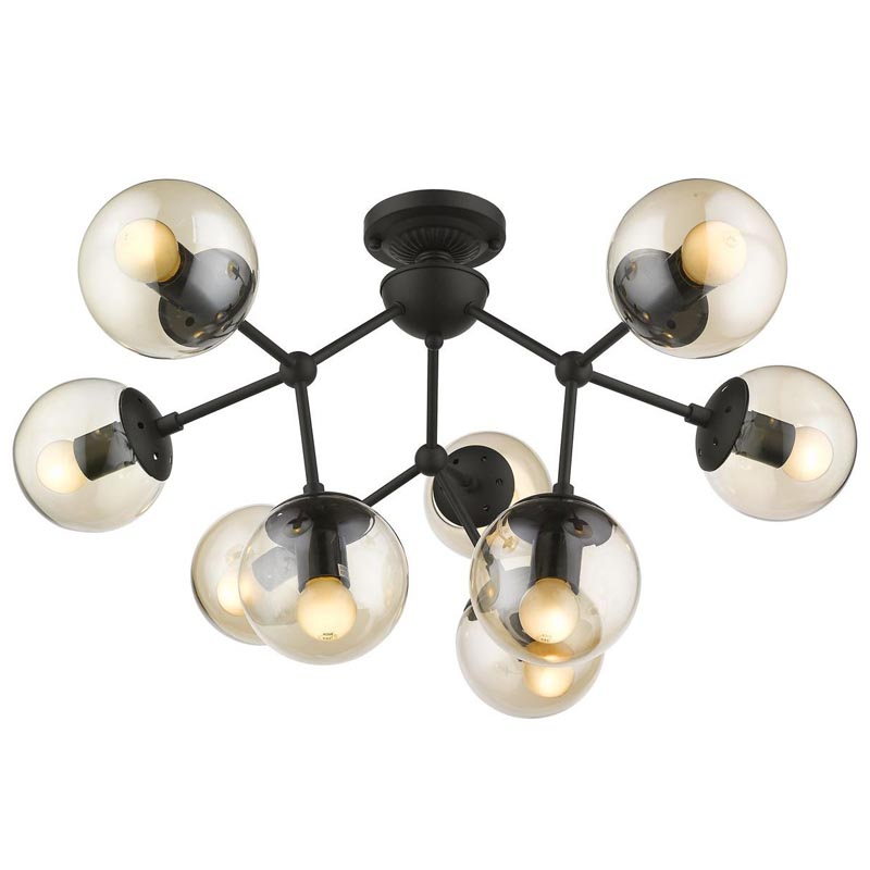 Потолочный светильник Ceiling Lamp Modo 9 black Черный Янтарный Потолочный светильник Ceiling Lamp Modo 9 black Черный Янтарный в Липецке | Loft Concept