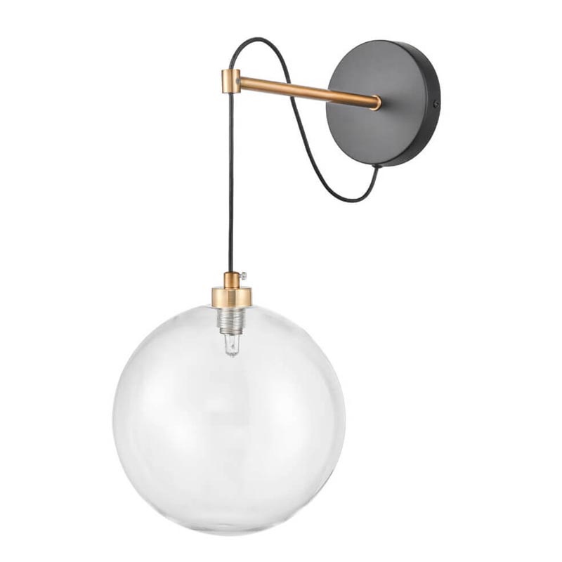 Бра Hanging Ball Sconce Золотой Прозрачный Черный Бра Hanging Ball Sconce Золотой Прозрачный Черный в Липецке | Loft Concept