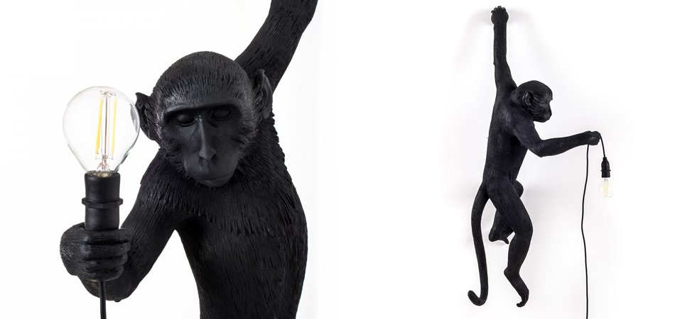 БРА SELETTI MONKEY LAMP HANGING VERSION Black БРА SELETTI MONKEY LAMP HANGING VERSION Black - Loft-Concept в Липецке
