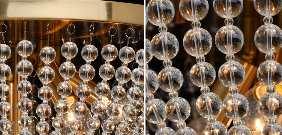 Потолочный светильник Virginia Clear Beads ceiling Gold L Потолочный светильник Virginia Clear Beads ceiling Gold L - Loft-Concept в Липецке