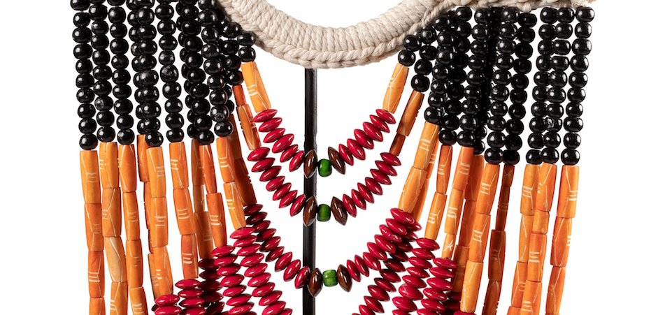 Африканское Ожерелье на подставке NECKLACE BLACK ORANGE RED ON STAND Африканское Ожерелье на подставке NECKLACE BLACK ORANGE RED ON STAND - Loft-Concept в Липецке
