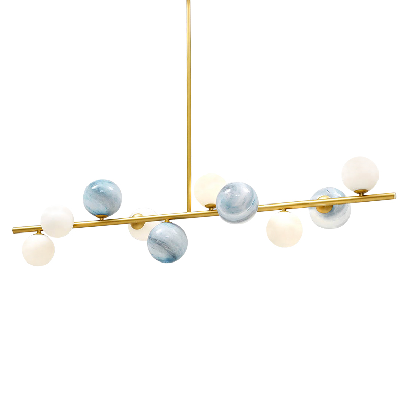 Люстра Bubble Blue White Gold Chandelier Золотой Белый Голубой Люстра Bubble Blue White Gold Chandelier Золотой Белый Голубой в Липецке | Loft Concept