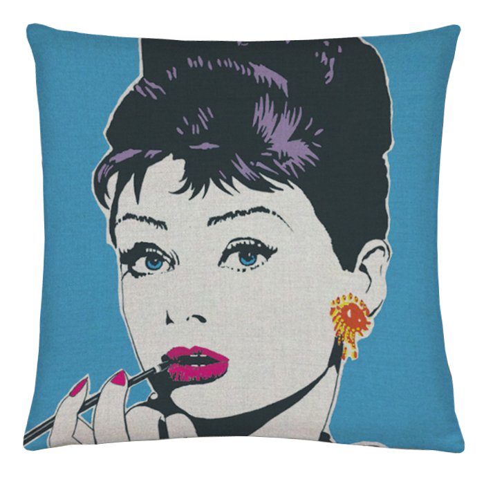 Декоративная подушка Audrey Hepburn #3 Синий Декоративная подушка Audrey Hepburn #3 Синий в Липецке | Loft Concept