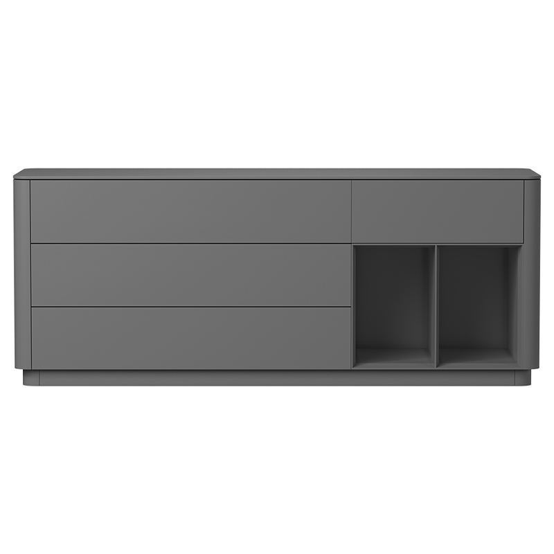 Тумба серая с ящиками и полками Tammi  Серый в Липецке | Loft Concept 
