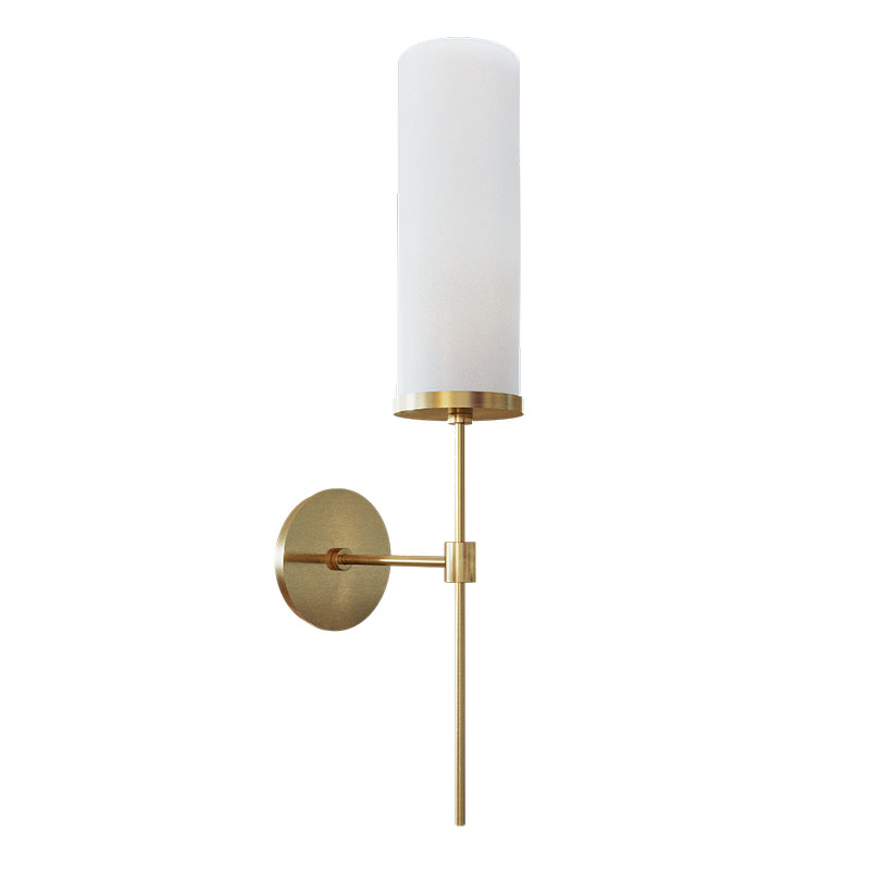 Бра Дизайнерское Elongated Candle Holder Стеклянный Плафон Латунь Белый Бра Дизайнерское Elongated Candle Holder Стеклянный Плафон Латунь Белый в Липецке | Loft Concept