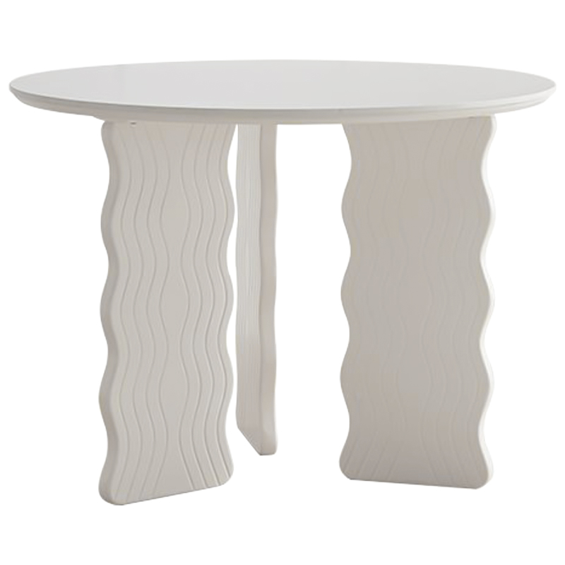 Круглый обеденный стол Lam Curved Dining Table Молочный в Липецке | Loft Concept 