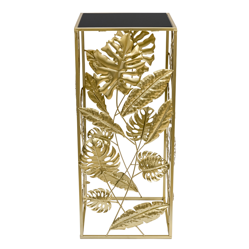Подставка Tropical Gold Leaves Stand M Золотой Черный в Липецке | Loft Concept 