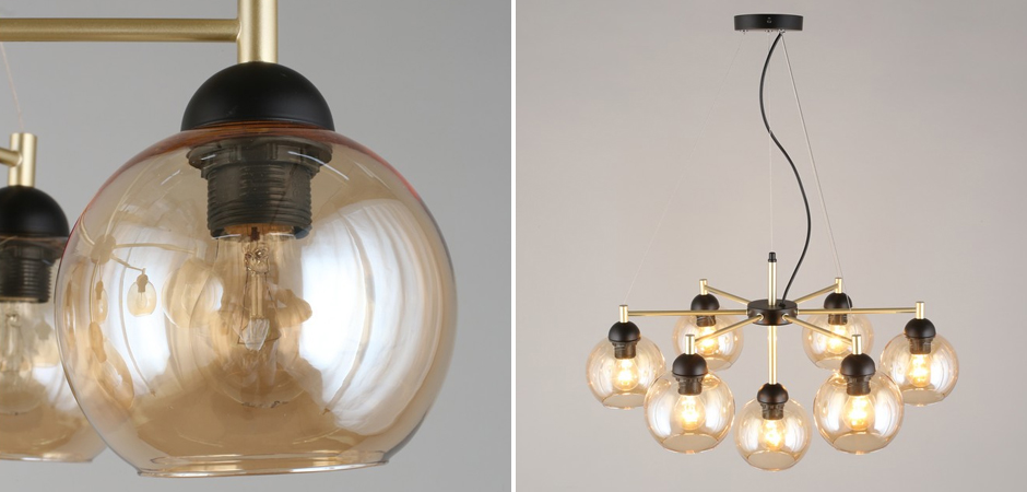 Люстра Smoky Sphere с Дымчатым стеклом Люстра Smoky Sphere с Дымчатым стеклом - Loft-Concept в Липецке