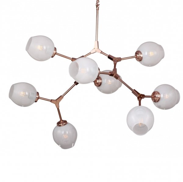 Люстра Branching Bubble Chandelier 8 Milk Молочный Медь Люстра Branching Bubble Chandelier 8 Milk Молочный Медь в Липецке | Loft Concept