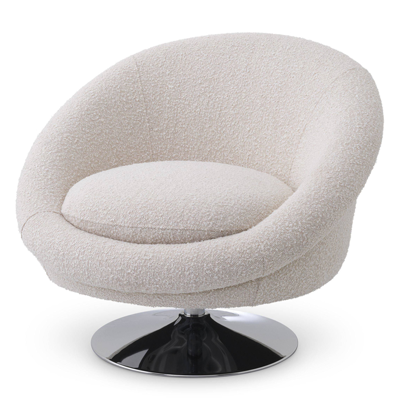 Кресло Eichholtz Swivel Chair Nemo cream Кремовый Никель Кресло Eichholtz Swivel Chair Nemo cream Кремовый Никель в Липецке | Loft Concept