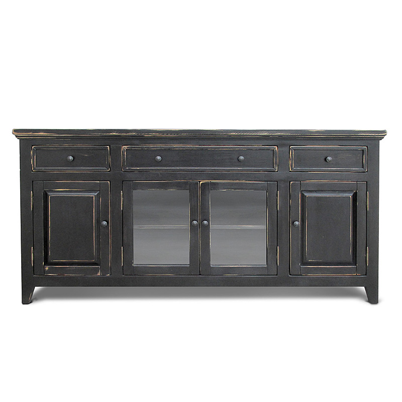 Комод длинный в стиле прованс Geronimo Provence HARMONIE Weathered Charcoal long Винтажный черный Комод длинный в стиле прованс Geronimo Provence HARMONIE Weathered Charcoal long Винтажный черный в Липецке | Loft Concept