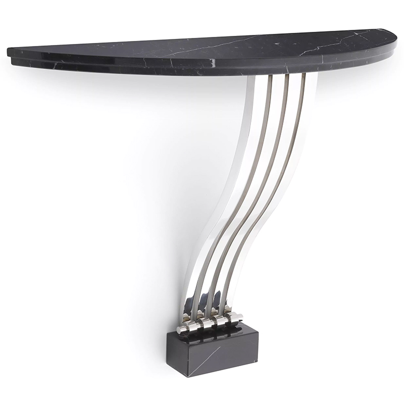 Консоль Eichholtz Console Table Renaissance Черный Мрамор Nero Хром Консоль Eichholtz Console Table Renaissance Черный Мрамор Nero Хром в Липецке | Loft Concept
