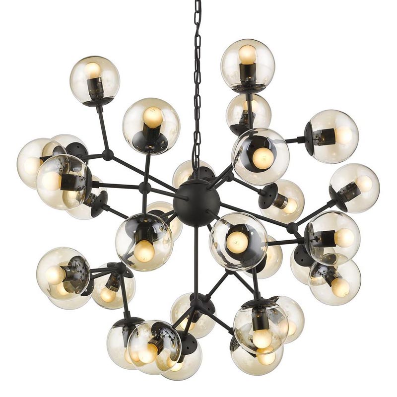 Люстра Modo Chandelier black Черный Янтарный Люстра Modo Chandelier black Черный Янтарный в Липецке | Loft Concept