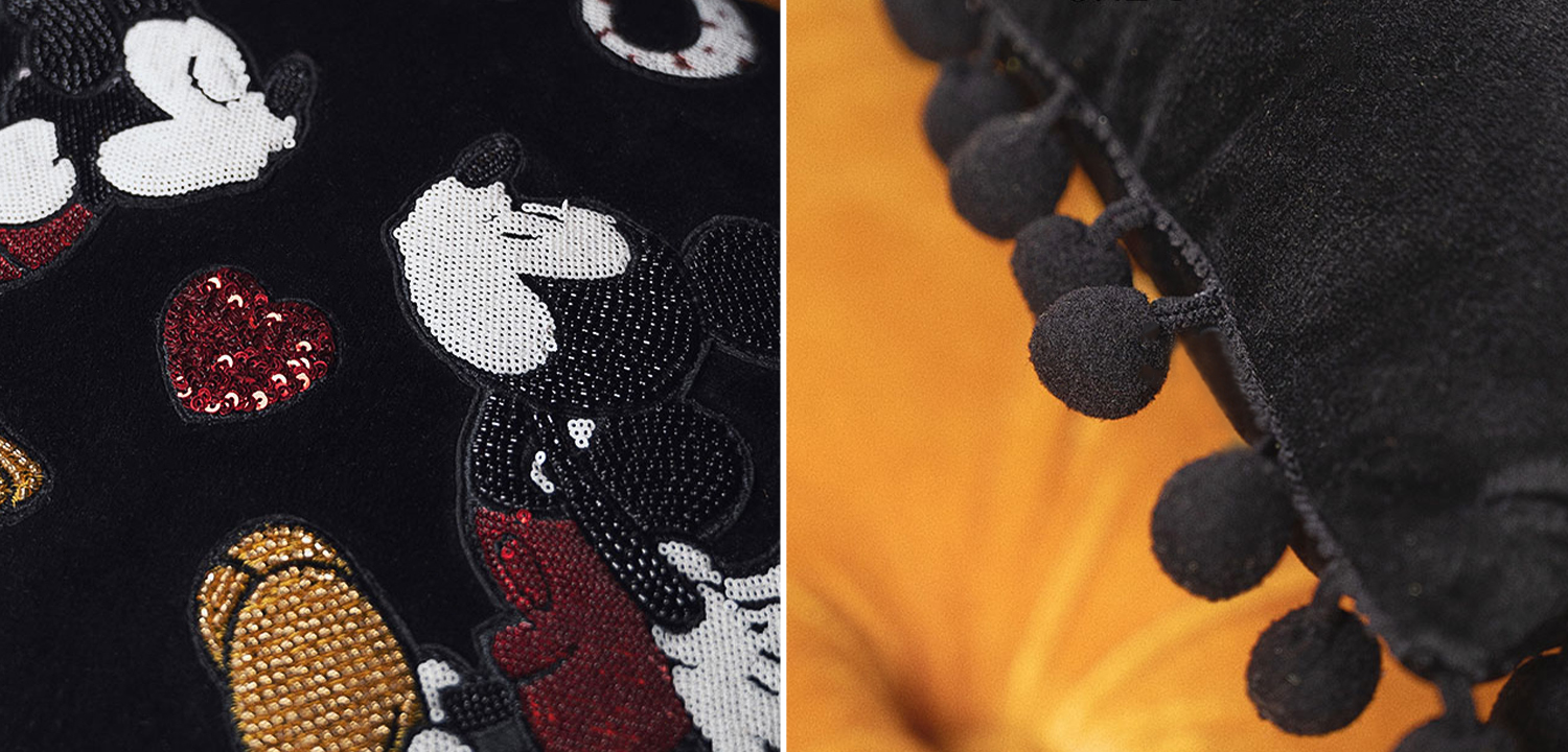 Декоративная подушка с Аппликацией и пайетками Gucci Mickey and Minnie Mouse - фото