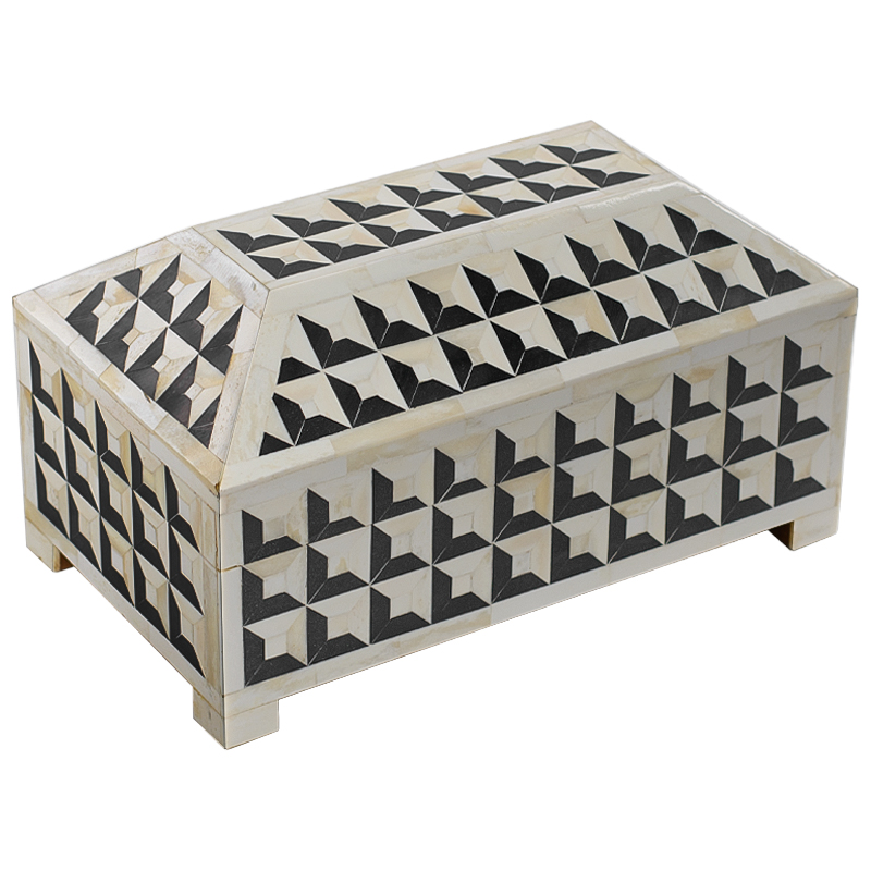 Шкатулка Casket Bone Inlay Черно-белый Шкатулка Casket Bone Inlay Черно-белый в Липецке | Loft Concept