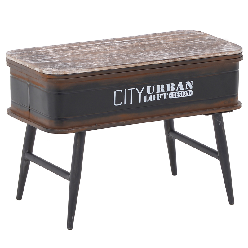 Приставной стол City Urban Loft Design Table black Коричневый винтаж Винтажный черный Приставной стол City Urban Loft Design Table black Коричневый винтаж Винтажный черный в Липецке | Loft Concept