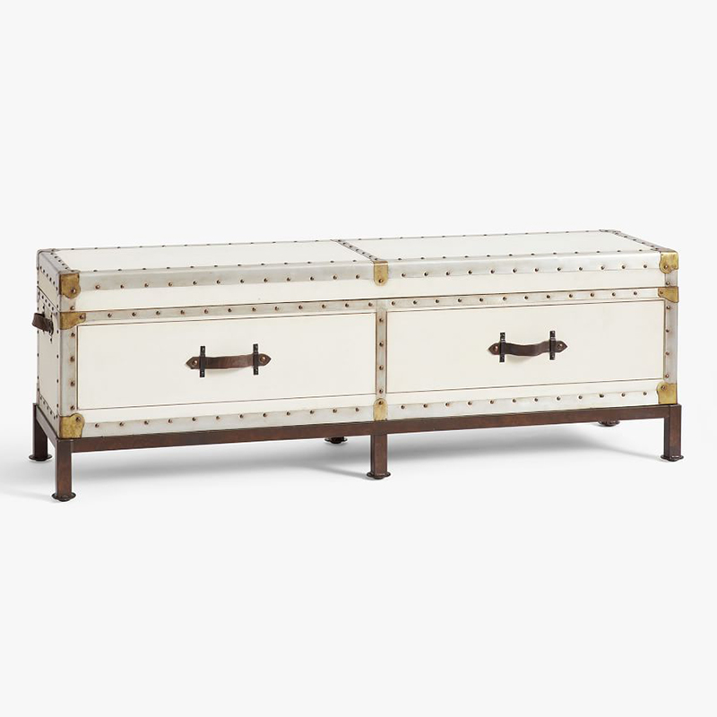 Сундук Vintage Chests Long Белый Коричневый Сундук Vintage Chests Long Белый Коричневый в Липецке | Loft Concept