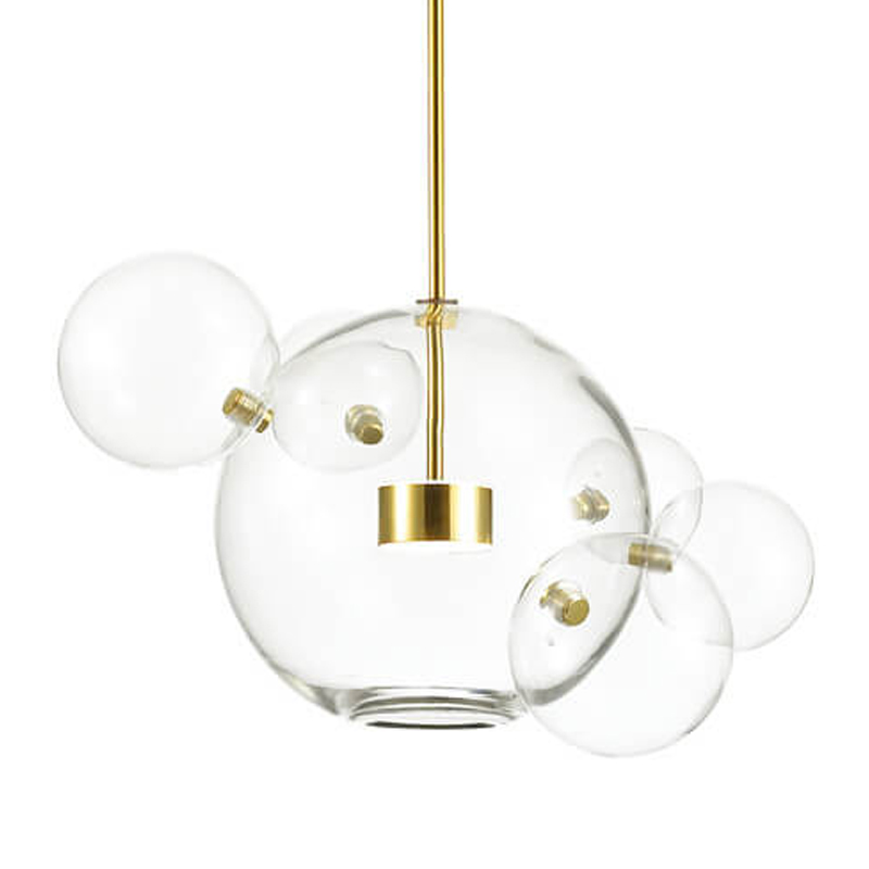 Подвесной светильник Transparent Bubble Pendant Gold 5 Глянцевое золото Прозрачный Подвесной светильник Transparent Bubble Pendant Gold 5 Глянцевое золото Прозрачный в Липецке | Loft Concept