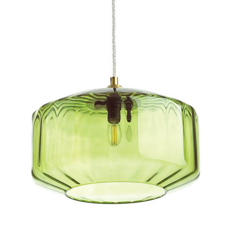 Подвесной светильник Multicolored Glass Green Зеленый Бронза Подвесной светильник Multicolored Glass Green Зеленый Бронза в Липецке | Loft Concept