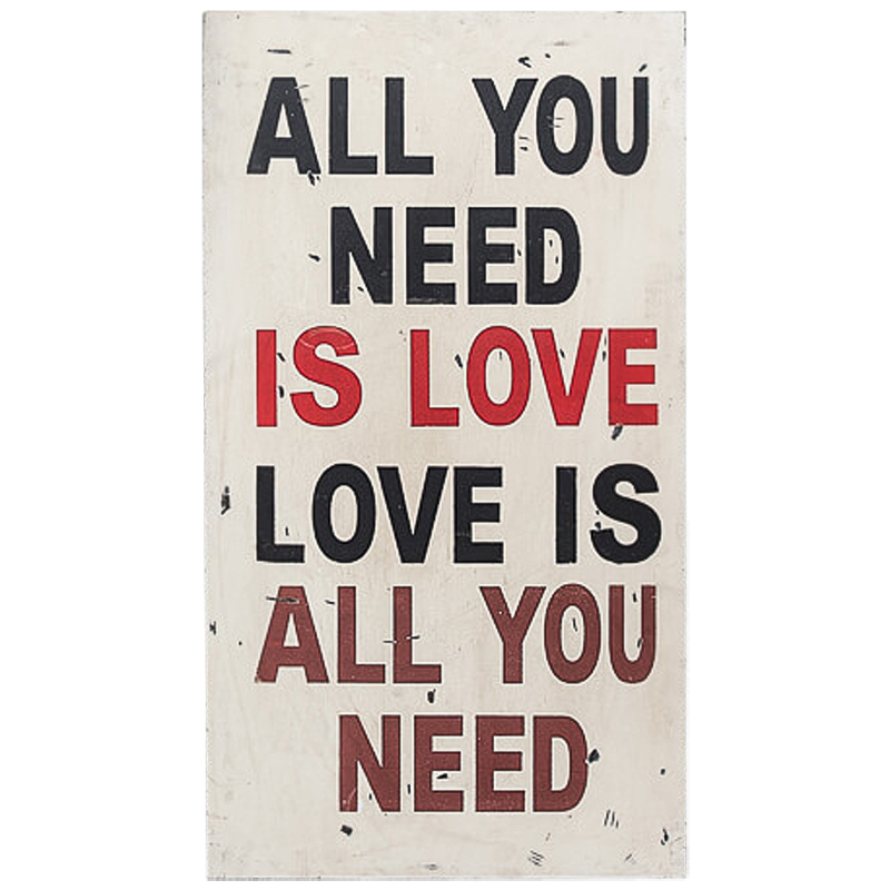 Постер All you need is love Черно-белый Красный в Липецке | Loft Concept 