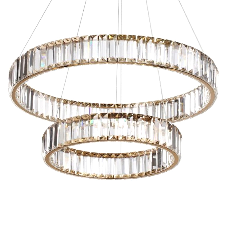 Люстра Хрустальная Ring Horizontal 2 кольца Золотой Прозрачный Люстра Хрустальная Ring Horizontal 2 кольца Золотой Прозрачный в Липецке | Loft Concept