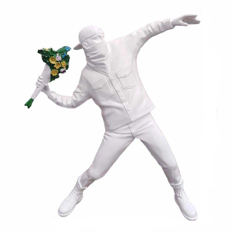 Статуэтка Banksy Flower Thrower White Белый Статуэтка Banksy Flower Thrower White Белый в Липецке | Loft Concept