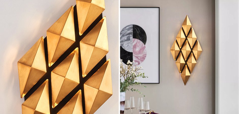 Бра Honeycomb Gold lozenges Wall Lamp Бра Honeycomb Gold lozenges Wall Lamp - Loft-Concept в Липецке