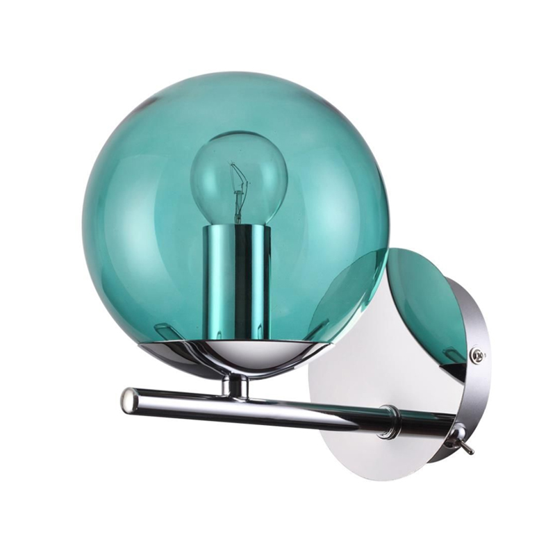 Бра Bolle Hanging Lamp Blue Хром Бирюзовый Бра Bolle Hanging Lamp Blue Хром Бирюзовый в Липецке | Loft Concept