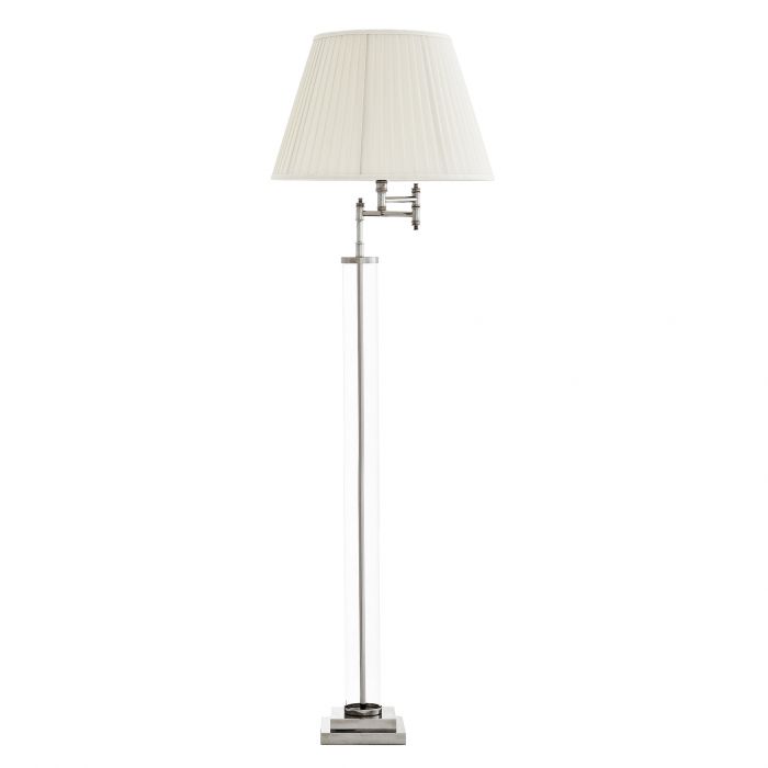Торшер Eichholtz Floor Lamp Beaufort Никель Прозрачное Стекло Кремовый Торшер Eichholtz Floor Lamp Beaufort Никель Прозрачное Стекло Кремовый в Липецке | Loft Concept