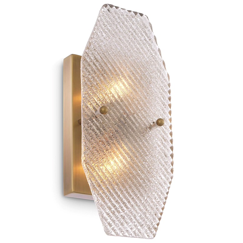 Бра Eichholtz Wall Lamp Fernando Латунь Прозрачное Стекло Бра Eichholtz Wall Lamp Fernando Латунь Прозрачное Стекло в Липецке | Loft Concept