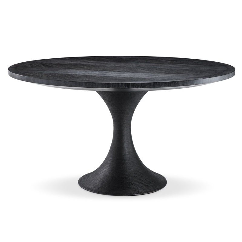 Обеденный стол Eichholtz DINING TABLE MELCHIOR ROUND black Черный в Липецке | Loft Concept 