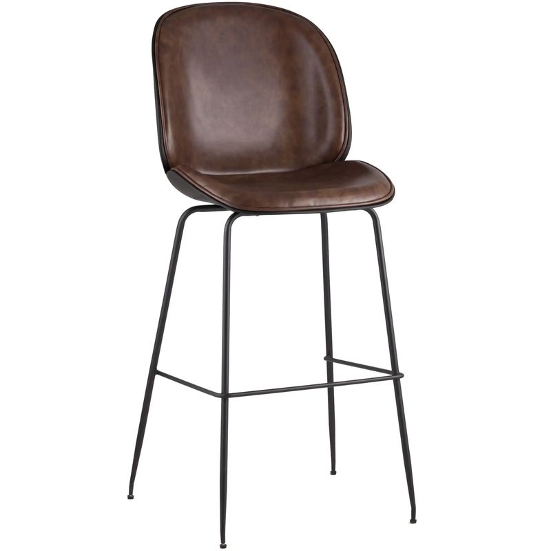 Стул Барный Винтажная Темно-Коричневыя Экокожа Vendramin Bar Chair Коричневый винтаж Черный Стул Барный Винтажная Темно-Коричневыя Экокожа Vendramin Bar Chair Коричневый винтаж Черный в Липецке | Loft Concept
