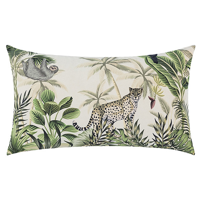 Декоративная подушка Rainforest Animals Cushion Бежевый Зеленый Серый Декоративная подушка Rainforest Animals Cushion Бежевый Зеленый Серый в Липецке | Loft Concept