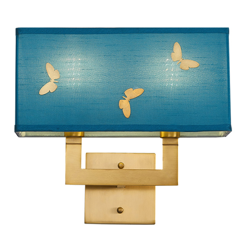 Бра с бабочками Butterflies Blue Background Wall Lamp 2 Латунь Бирюзовый Бра с бабочками Butterflies Blue Background Wall Lamp 2 Латунь Бирюзовый в Липецке | Loft Concept