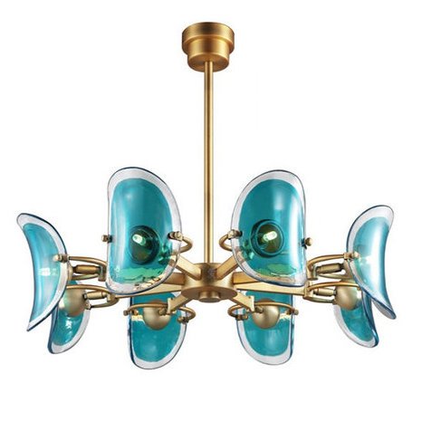 Люстра Lily Turquoise Glass circle Глянцевое золото Бирюзовый Люстра Lily Turquoise Glass circle Глянцевое золото Бирюзовый в Липецке | Loft Concept