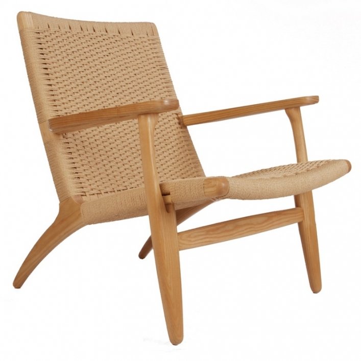 Кресло Hans Wegner CH25 Черный Бежевый Кресло Hans Wegner CH25 Черный Бежевый в Липецке | Loft Concept