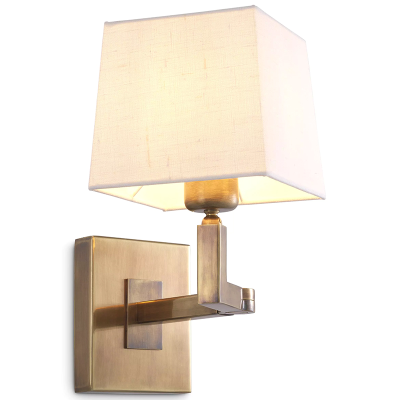 Бра Eichholtz Wall Lamp Cambell Brass Белый Винтажная латунь Бра Eichholtz Wall Lamp Cambell Brass Белый Винтажная латунь в Липецке | Loft Concept